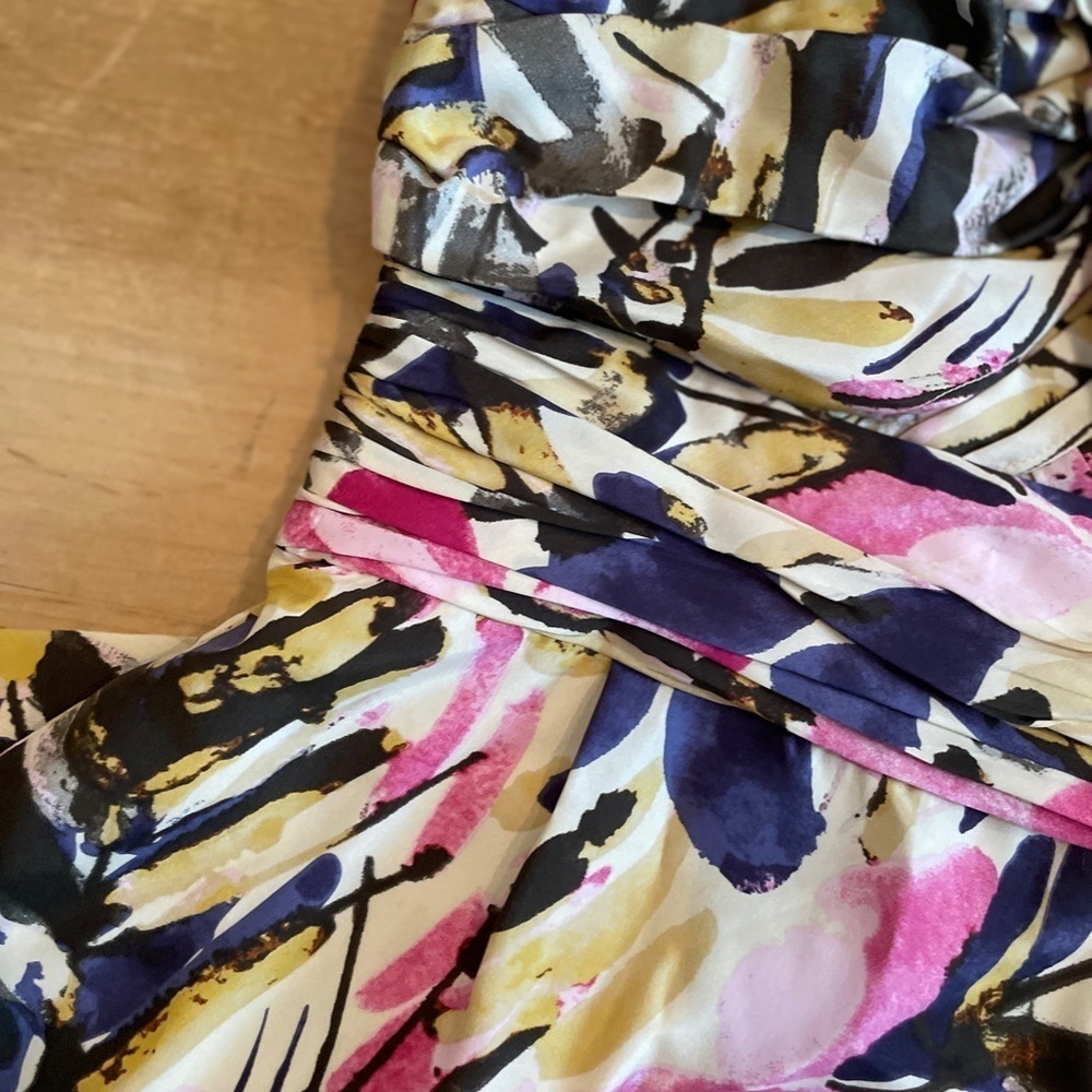 Banana Republic 100% silk pink abstract floral  dress feminine Cocktail Dressy 0 - Picture 9 of 13